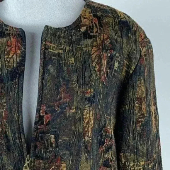 Soft Works blazer size 10 multicolored zip floral - Picture 3 of 9